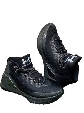 Under Armour Curry 3 Trifecta Black Basketball Shoes Grade School Size 5Y 5